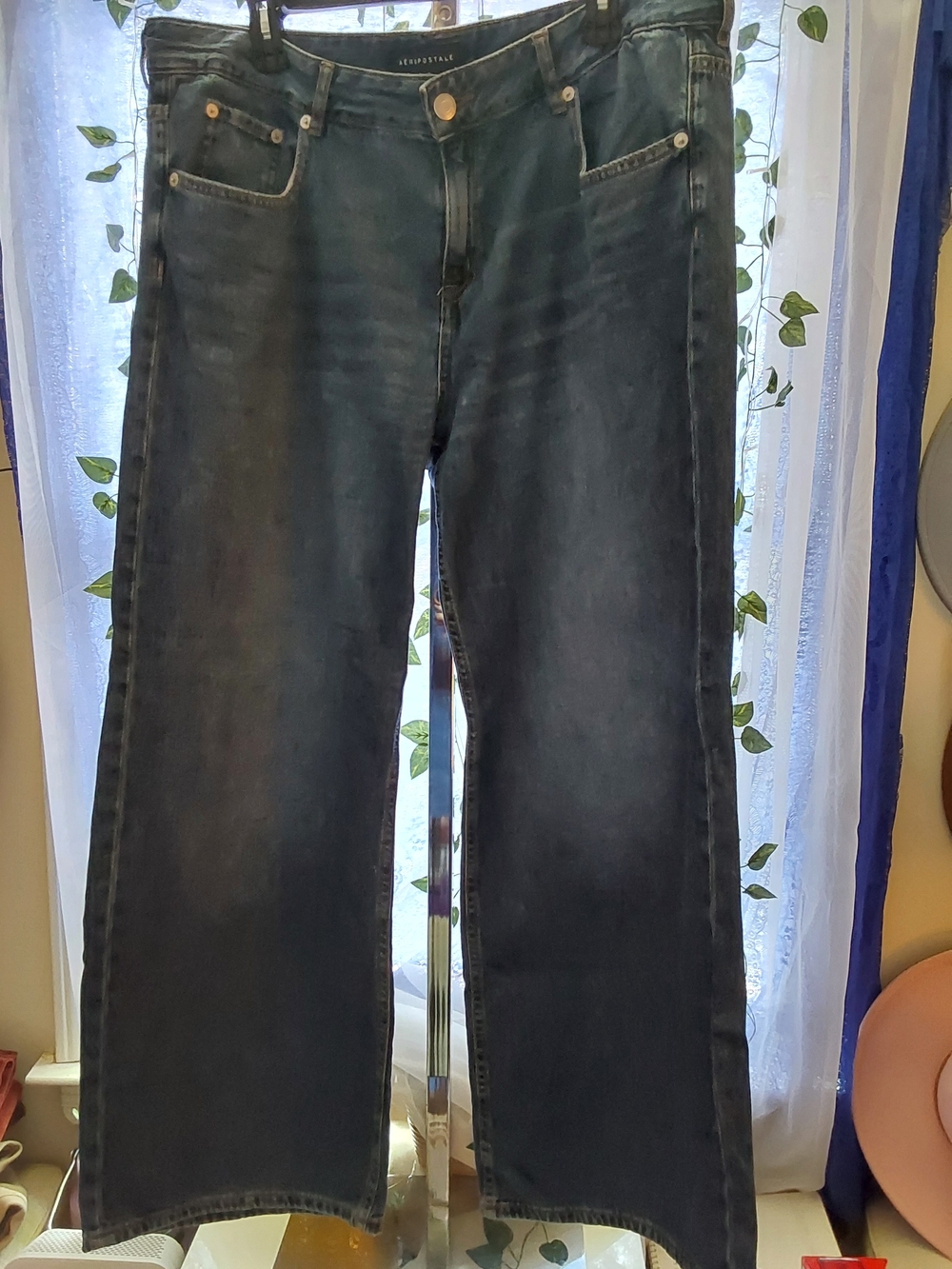 Aeropostale Baggy Wide Leg Women's Jeans in Dark Blue Wash